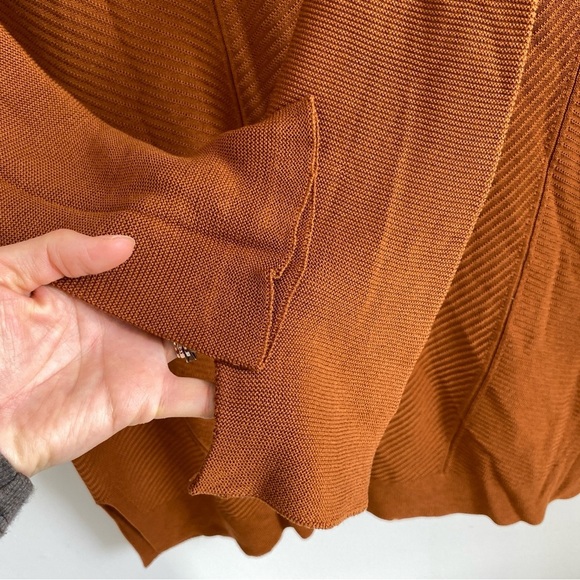 EILEEN FISHER Oversized Rust Orange Scoop Neck Sweater Dress Size S - Picture 7 of 12